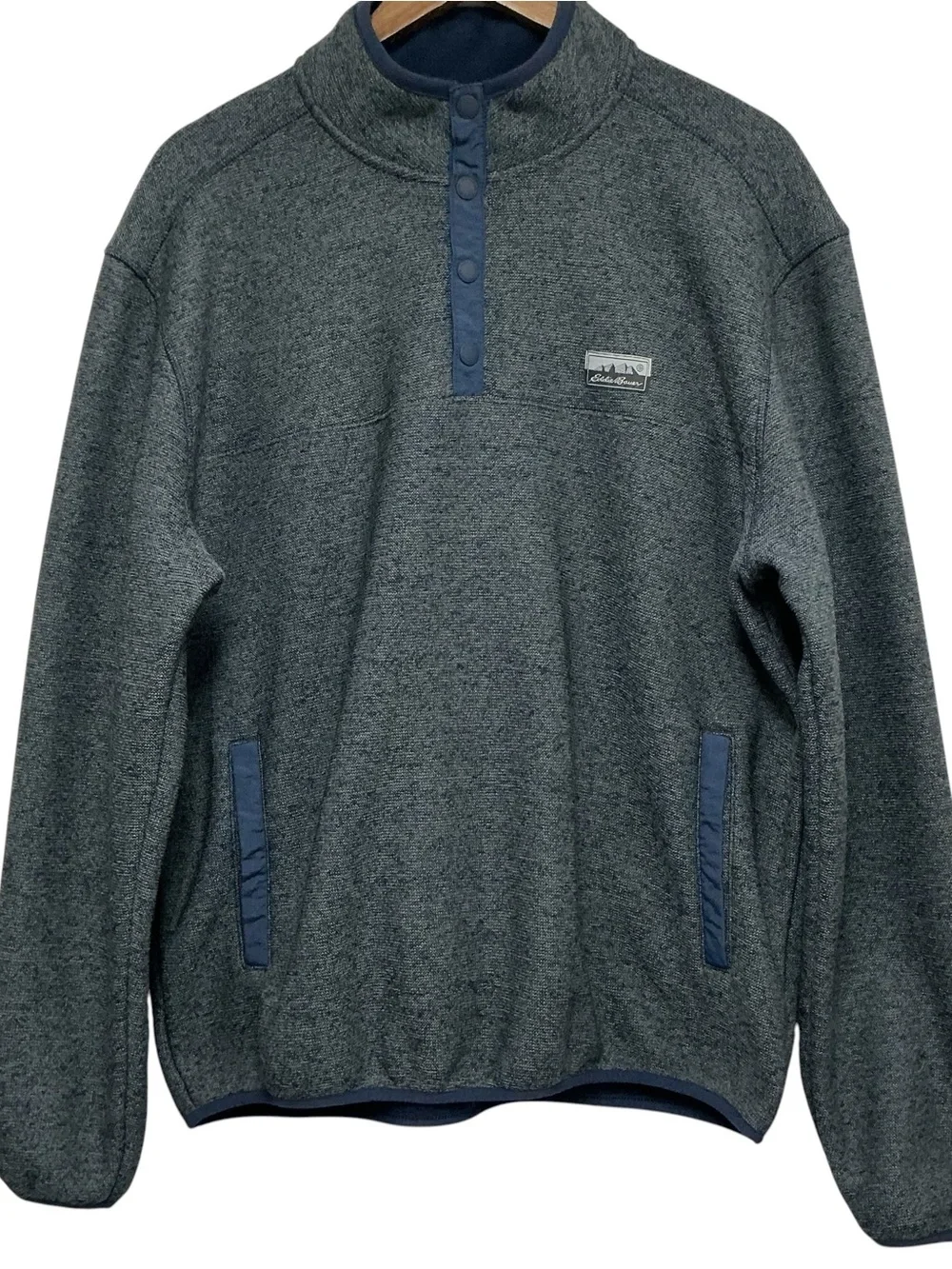 Eddie Bauer Men's Classic Fit Sweater Fleece 1/4 Snap Pullover Size Large